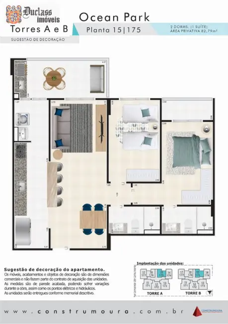 Foto 4 de Apartamento com 2 quartos à venda, 82m2 em Ocian, Praia Grande - SP