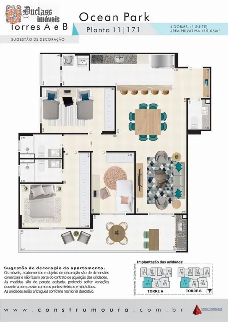 Foto 2 de Apartamento com 3 quartos à venda, 115m2 em Praia Grande - SP