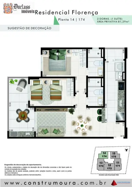 Foto 3 de Apartamento com 2 quartos à venda, 81m2 em Aviação, Praia Grande - SP