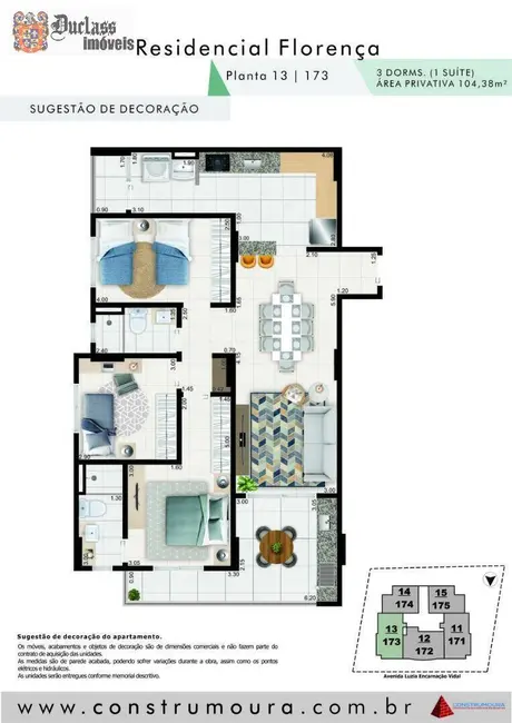Foto 3 de Apartamento com 3 quartos à venda, 104m2 em Aviação, Praia Grande - SP