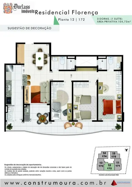 Foto 3 de Apartamento com 3 quartos à venda, 105m2 em Aviação, Praia Grande - SP