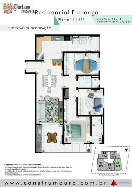 Foto 2 de Apartamento com 3 quartos à venda, 104m2 em Aviação, Praia Grande - SP