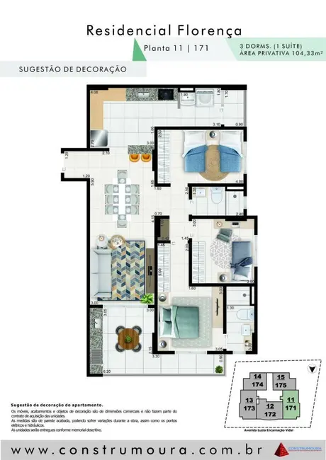 Foto 2 de Apartamento com 3 quartos à venda, 104m2 em Aviação, Praia Grande - SP