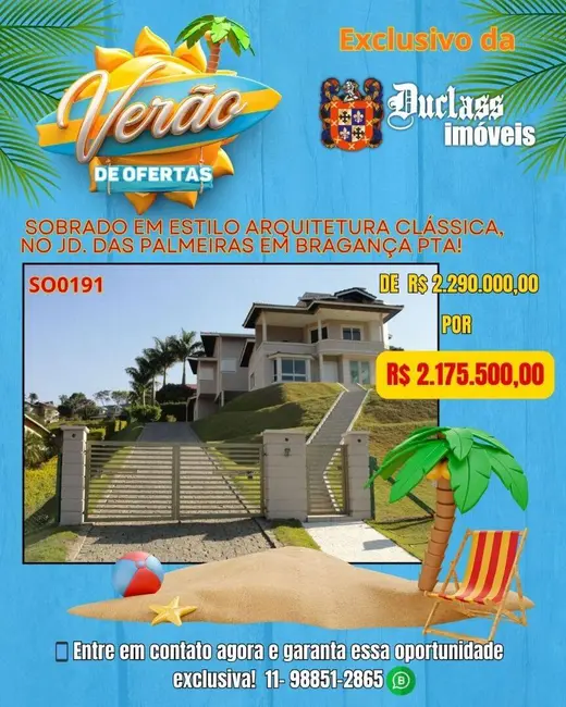 Foto 1 de Sobrado com 3 quartos à venda, 326m2 em Condomínio Jardim das Palmeiras, Braganca Paulista - SP