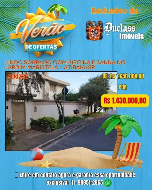 Foto 1 de Sobrado com 4 quartos à venda, 317m2 em Jardim Maristela, Atibaia - SP