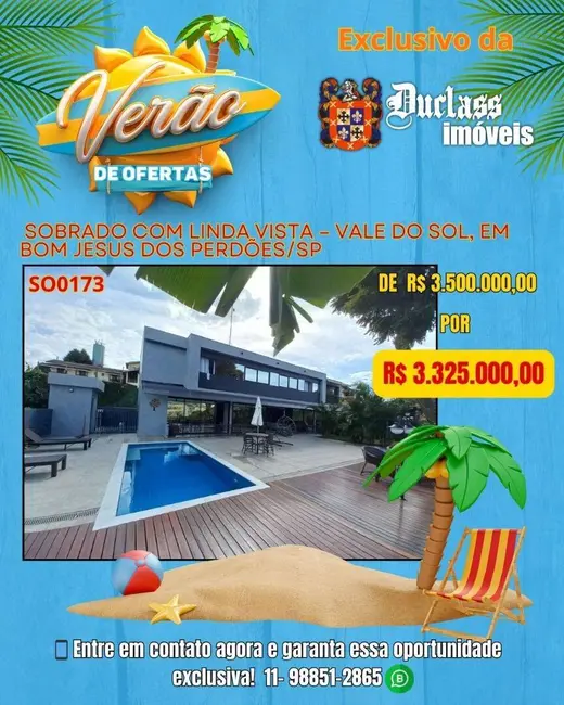 Sobrado com 4 quartos à venda, 320m2 em Bom Jesus Dos Perdoes - SP - imagem 1 Foto 1 de Sobrado com 4 quartos à venda, 320m2 em Bom Jesus Dos Perdoes - SP