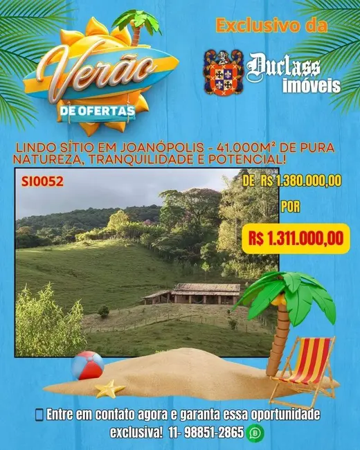 Foto 1 de Sítio / Rancho com 3 quartos à venda, 230m2 em Joanopolis - SP