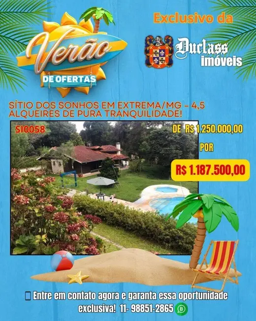 Foto 1 de Sítio / Rancho com 7 quartos à venda, 737m2 em Extrema - MG