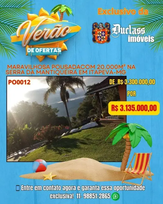 Pousada à venda, 1000m2 em Itapeva - MG - imagem 1 Foto 1 de Pousada à venda, 1000m2 em Itapeva - MG