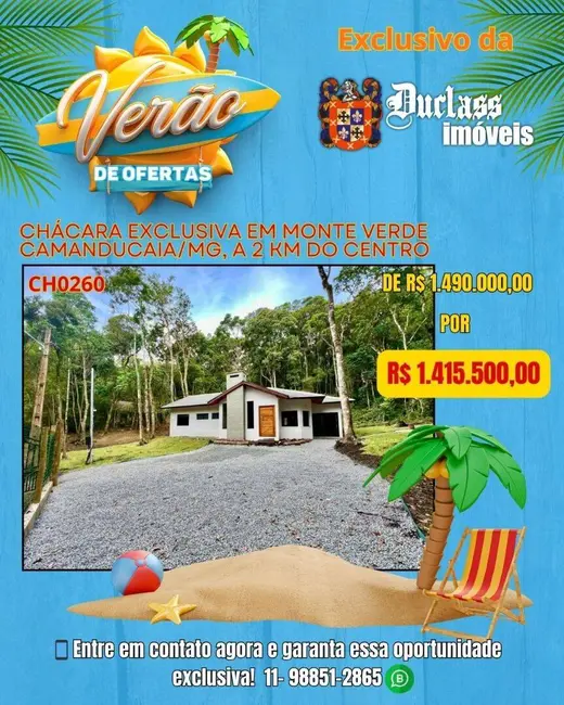 Foto 1 de Chácara com 3 quartos à venda, 133m2 em Camanducaia - MG