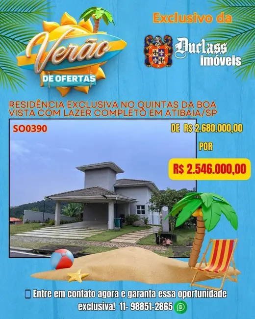 Foto 1 de Sobrado com 4 quartos à venda, 386m2 em Condominio Quintas da Boa Vista, Atibaia - SP