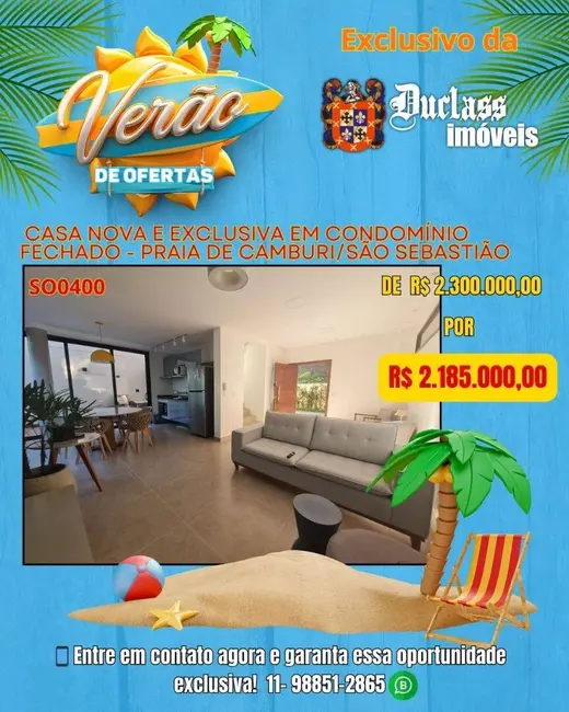 Sobrado com 3 quartos à venda, 206m2 em Sao Sebastiao - SP - imagem 1 Foto 1 de Sobrado com 3 quartos à venda, 206m2 em Sao Sebastiao - SP