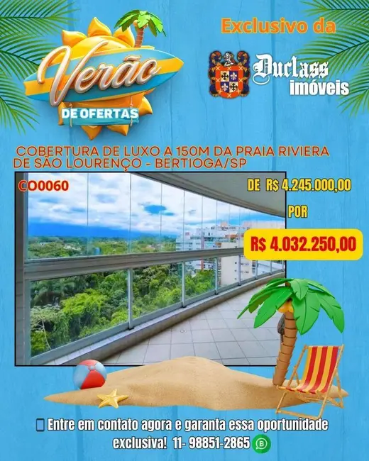 Foto 1 de Cobertura com 3 quartos à venda, 154m2 em Bertioga - SP