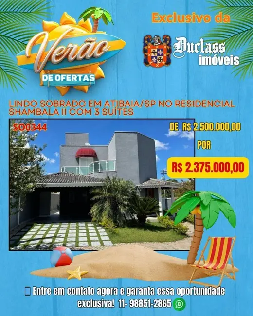 Foto 1 de Sobrado com 4 quartos à venda, 395m2 em Atibaia - SP