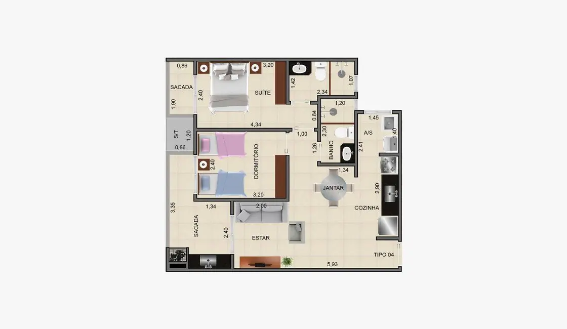 Foto 9 de Apartamento com 2 quartos à venda, 62m2 em Ubatuba - SP