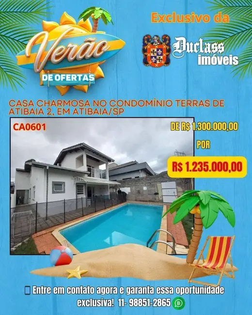 Foto 1 de Casa com 3 quartos à venda, 153m2 em Atibaia - SP