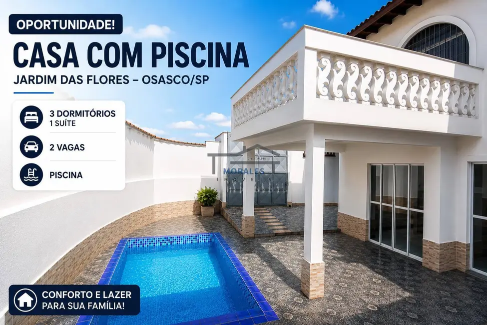 Foto 1 de Sobrado com 3 quartos à venda, 120m2 em Jardim das Flores, Osasco - SP