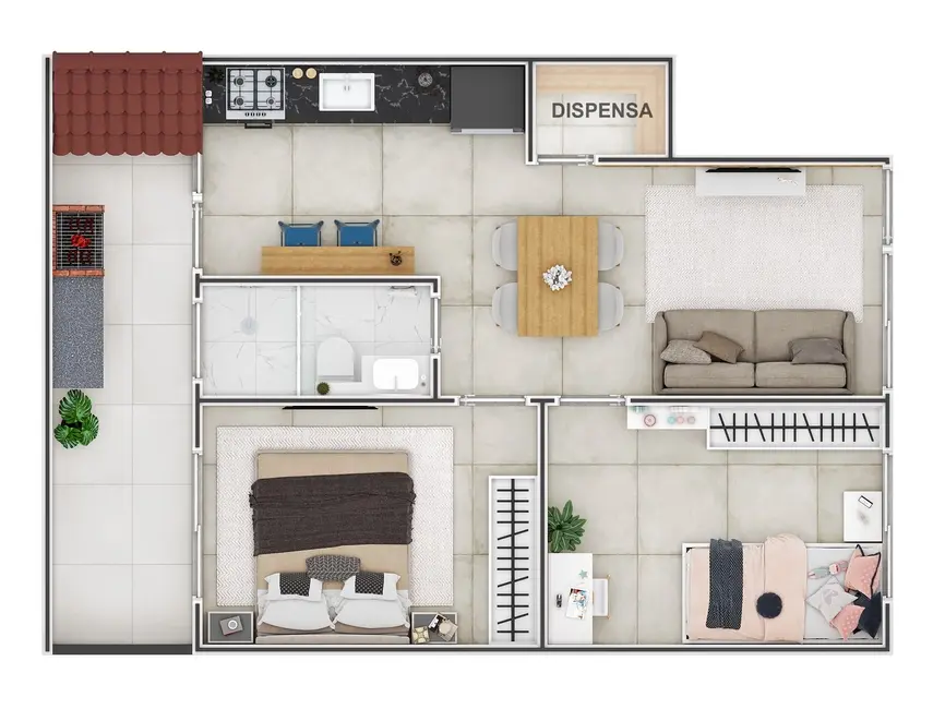 Casa com 2 quartos à venda, 51m2 em Guilhermina, Praia Grande - SP - imagem 3 Foto 3 de Casa com 2 quartos à venda, 51m2 em Guilhermina, Praia Grande - SP
