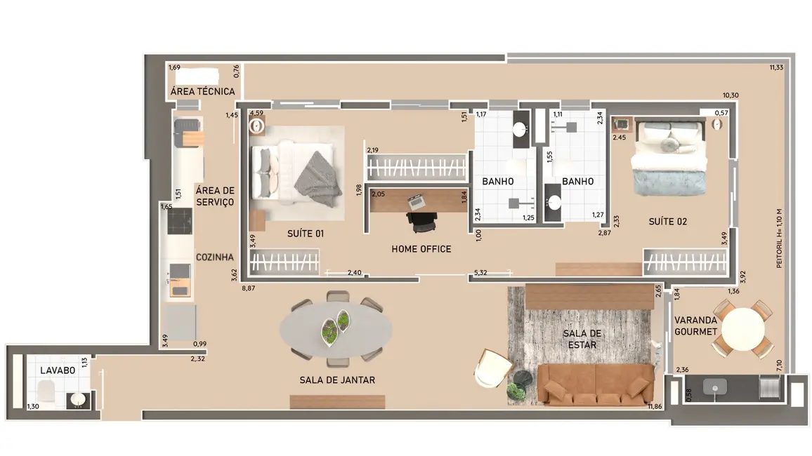 Foto 7 de Apartamento com 2 quartos à venda, 77m2 em Canto do Forte, Praia Grande - SP