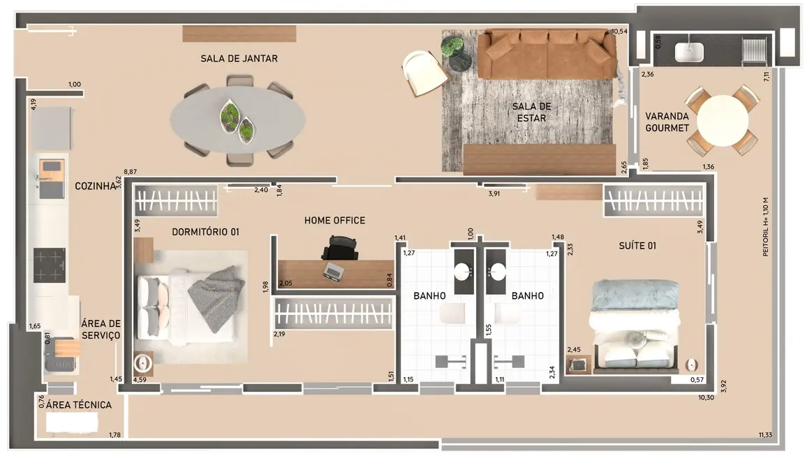 Foto 6 de Apartamento com 2 quartos à venda, 77m2 em Canto do Forte, Praia Grande - SP