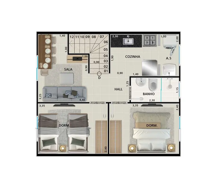 Foto 2 de Casa com 2 quartos à venda, 45m2 em Vila Sônia, Praia Grande - SP