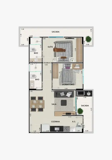 Foto 2 de Apartamento com 1 quarto à venda, 41m2 em Guilhermina, Praia Grande - SP