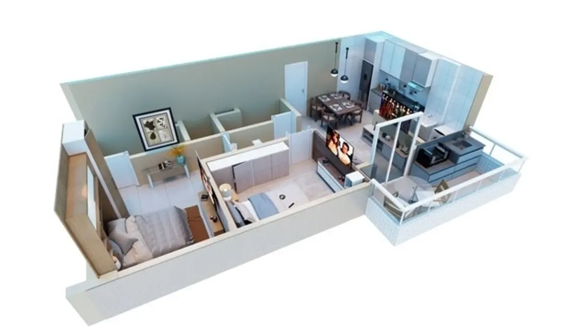 Apartamento com 2 quartos à venda, 55m2 em Guilhermina, Praia Grande - SP - imagem 2 Foto 2 de Apartamento com 2 quartos à venda, 55m2 em Guilhermina, Praia Grande - SP