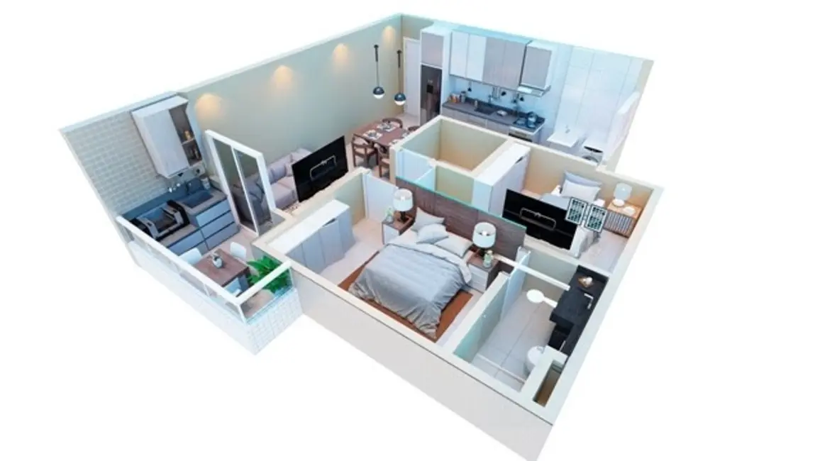 Apartamento com 2 quartos à venda, 55m2 em Guilhermina, Praia Grande - SP - imagem 3 Foto 3 de Apartamento com 2 quartos à venda, 55m2 em Guilhermina, Praia Grande - SP
