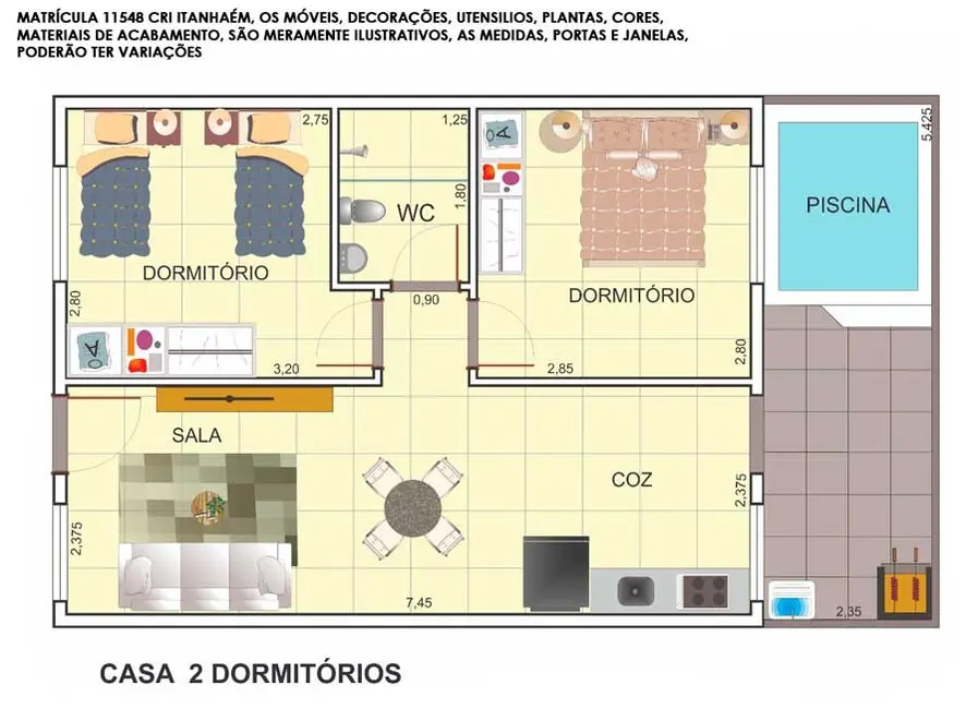 Casa de Condomínio com 1 quarto à venda, 48m2 em Itanhaem - SP - imagem 3 Foto 3 de Casa de Condomínio com 1 quarto à venda, 48m2 em Itanhaem - SP