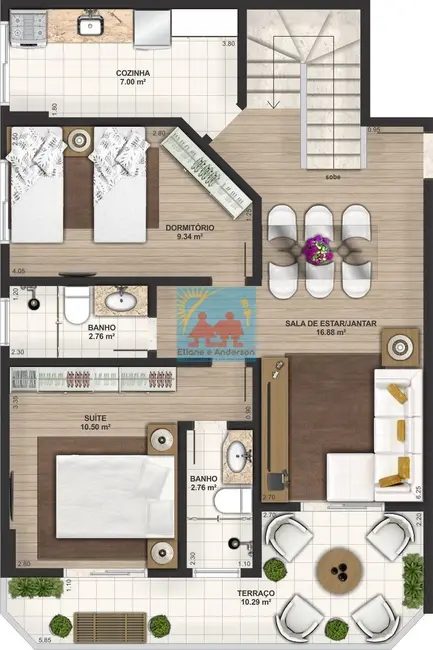 Foto 8 de Apartamento com 2 quartos à venda, 72m2 em Caiçara, Praia Grande - SP