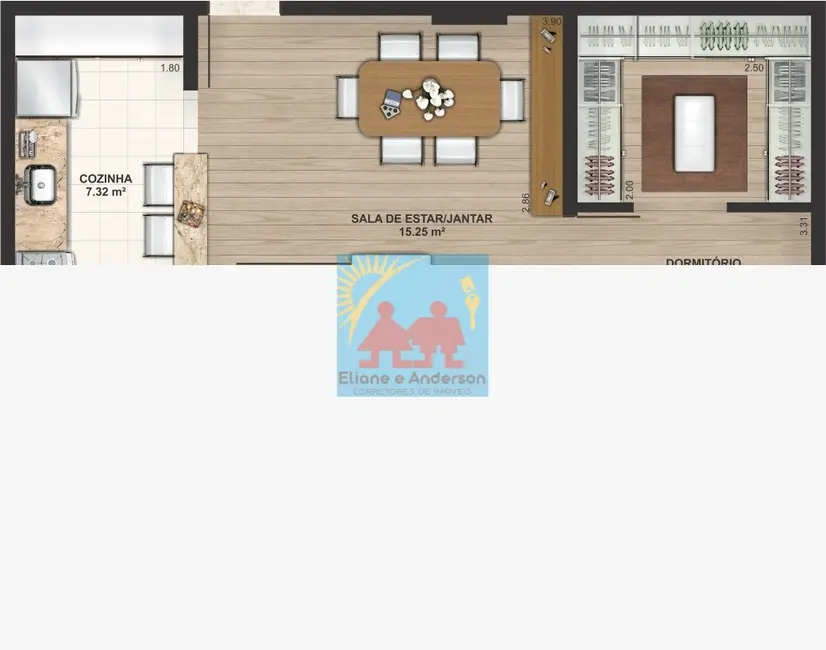 Foto 9 de Apartamento com 2 quartos à venda, 72m2 em Caiçara, Praia Grande - SP