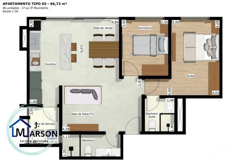 Foto 7 de Apartamento à venda, 54m2 em Parque Balneário Poiares, Caraguatatuba - SP