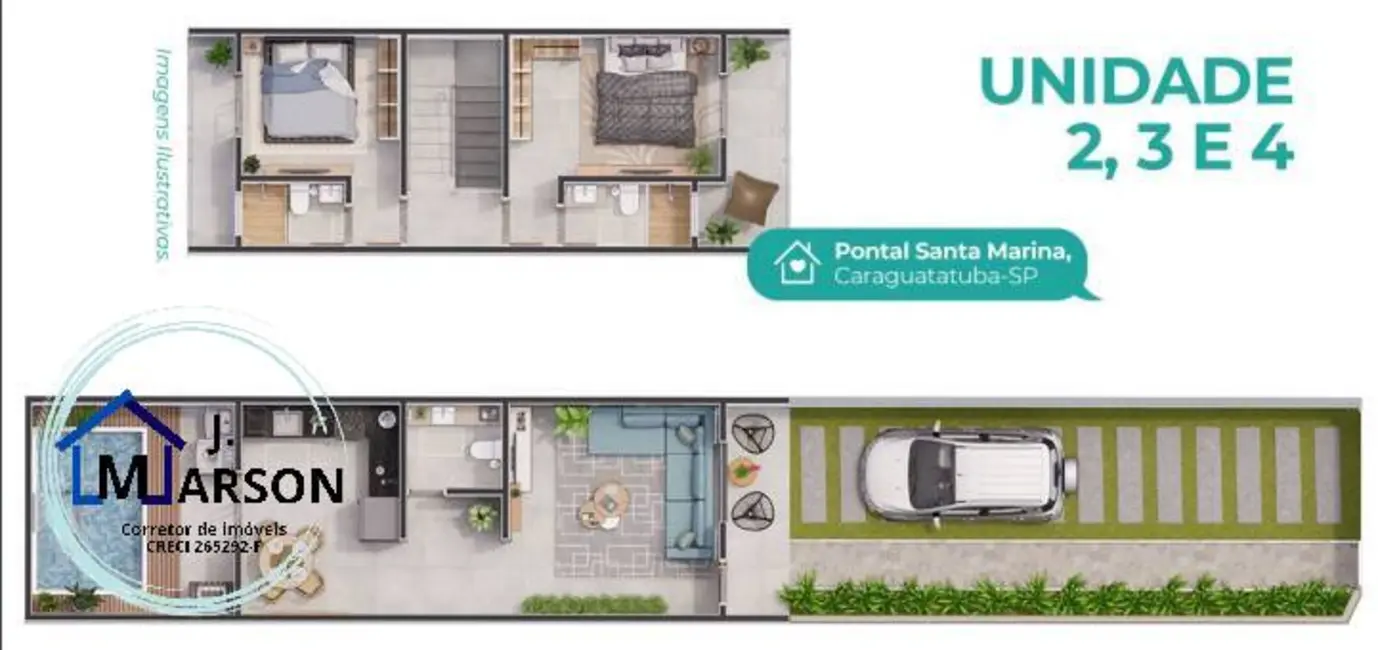 Foto 3 de Casa com 2 quartos à venda, 74m2 em Pontal de Santa Marina, Caraguatatuba - SP