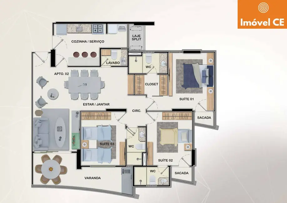 Apartamento com 3 quartos à venda, 100m2 em Aldeota, Fortaleza - CE - imagem 9 Foto 9 de Apartamento com 3 quartos à venda, 100m2 em Aldeota, Fortaleza - CE