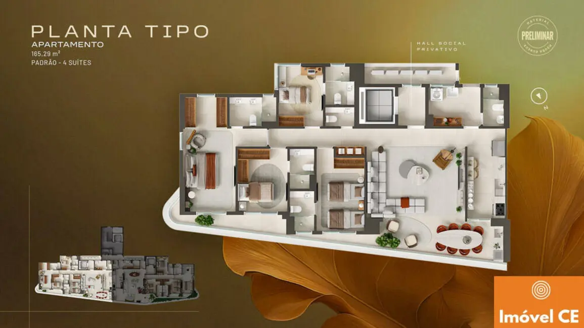 Apartamento com 4 quartos à venda, 165m2 em Aldeota, Fortaleza - CE - imagem 5 Foto 5 de Apartamento com 4 quartos à venda, 165m2 em Aldeota, Fortaleza - CE