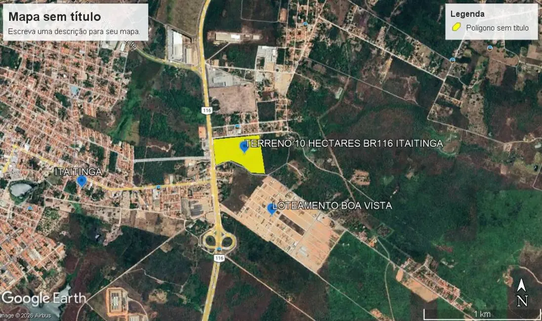 Foto 3 de Terreno / Lote à venda, 10m2 em Itaitinga - CE