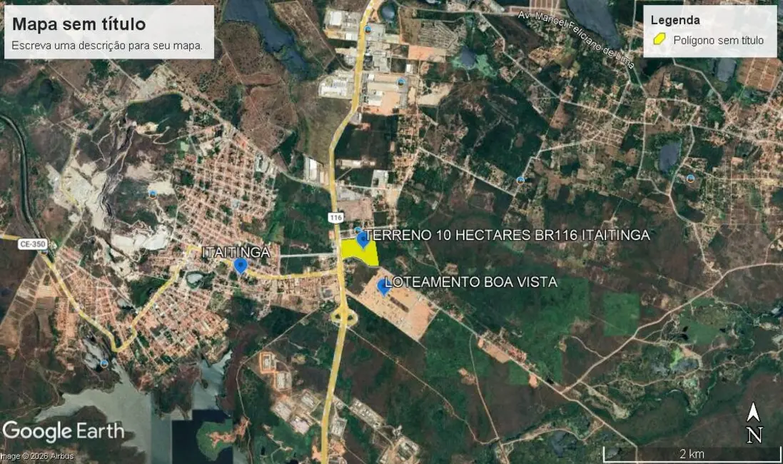 Foto 5 de Terreno / Lote à venda, 10m2 em Itaitinga - CE