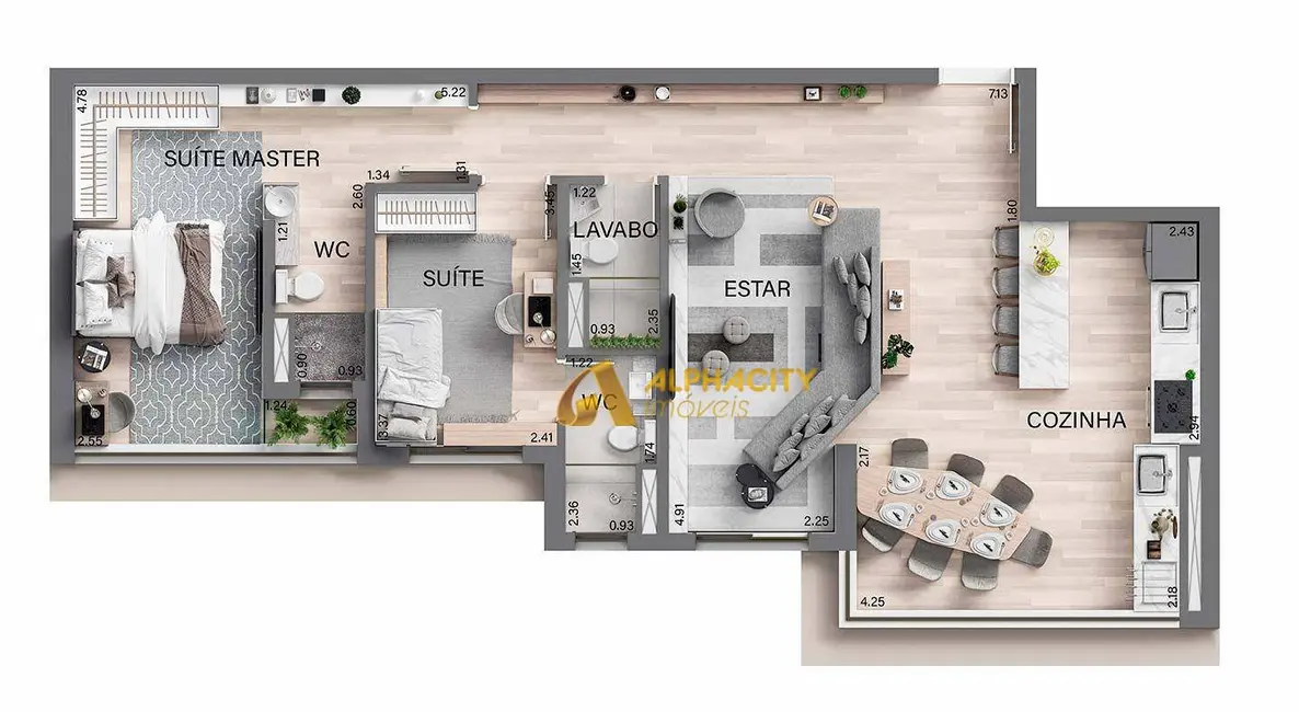 Apartamento com 2 quartos à venda, 166m2 em Alphaville Empresarial, Barueri - SP - imagem 3 Foto 3 de Apartamento com 2 quartos à venda, 166m2 em Alphaville Empresarial, Barueri - SP