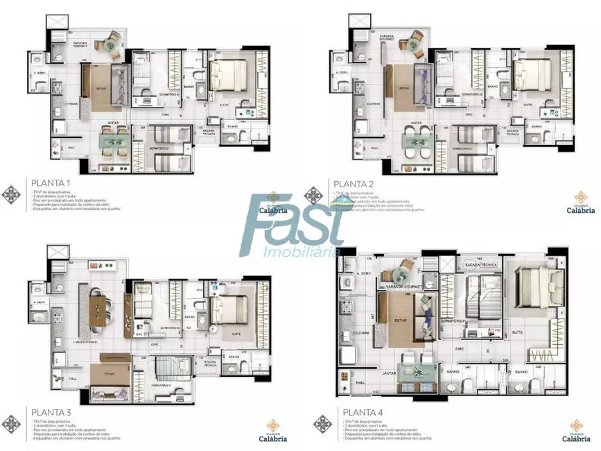 Apartamento com 3 quartos à venda, 77m2 em Cuiaba - MT - imagem 4 Foto 4 de Apartamento com 3 quartos à venda, 77m2 em Cuiaba - MT