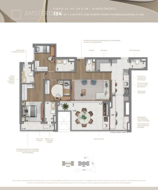 Apartamento com 3 quartos à venda, 139m2 em Jardim das Acácias, São Paulo - SP - imagem 3 Foto 3 de Apartamento com 3 quartos à venda, 139m2 em Jardim das Acácias, São Paulo - SP