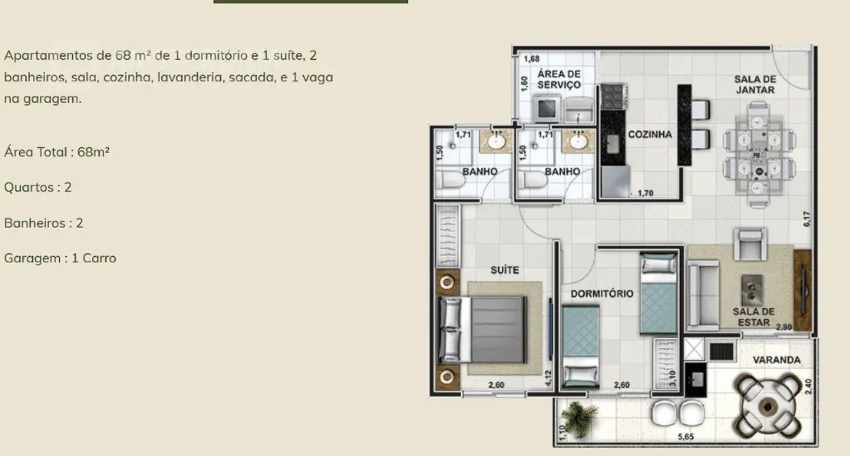 Foto 1 de Apartamento com 2 quartos à venda, 70m2 em Centro, Bertioga - SP
