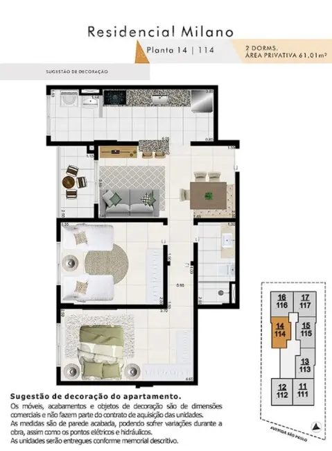 Foto 7 de Apartamento com 2 quartos à venda, 61m2 em Mongagua - SP