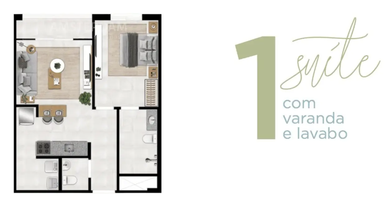 Apartamento com 1 quarto à venda, 49m2 em Aparecida, Santos - SP - imagem 2 Foto 2 de Apartamento com 1 quarto à venda, 49m2 em Aparecida, Santos - SP