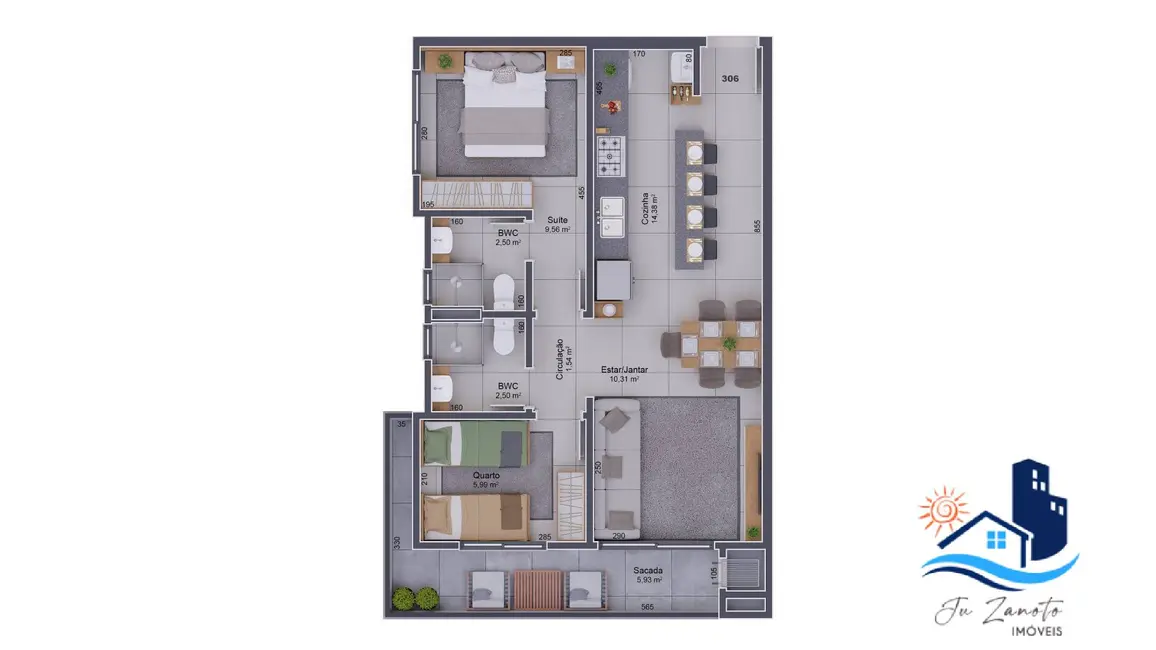 Foto 9 de Apartamento com 2 quartos à venda, 63m2 em Matinhos - PR