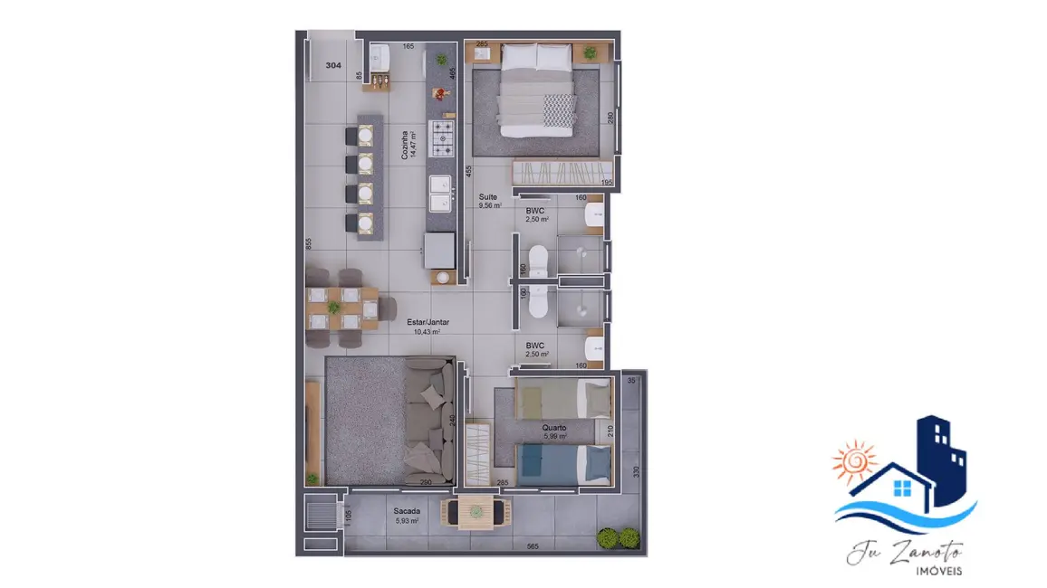 Foto 7 de Apartamento com 2 quartos à venda, 63m2 em Matinhos - PR