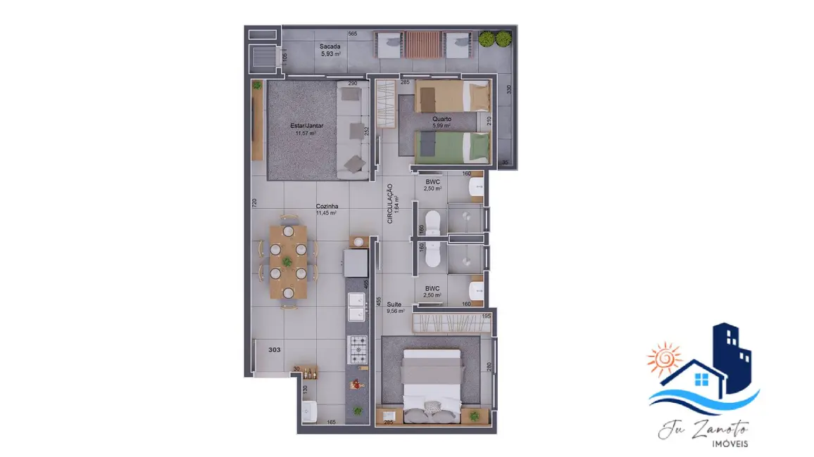 Foto 6 de Apartamento com 2 quartos à venda, 63m2 em Matinhos - PR