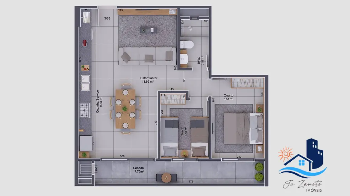 Foto 8 de Apartamento com 2 quartos à venda, 63m2 em Matinhos - PR