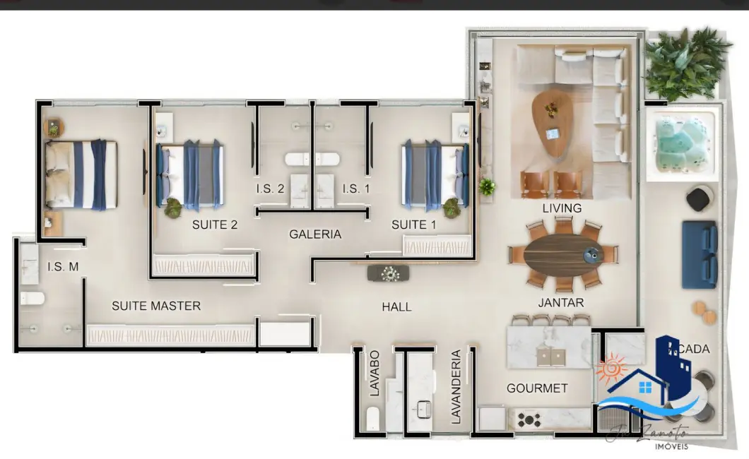 Apartamento com 4 quartos à venda, 193m2 em Centro, Guaratuba - PR - imagem 9 Foto 9 de Apartamento com 4 quartos à venda, 193m2 em Centro, Guaratuba - PR