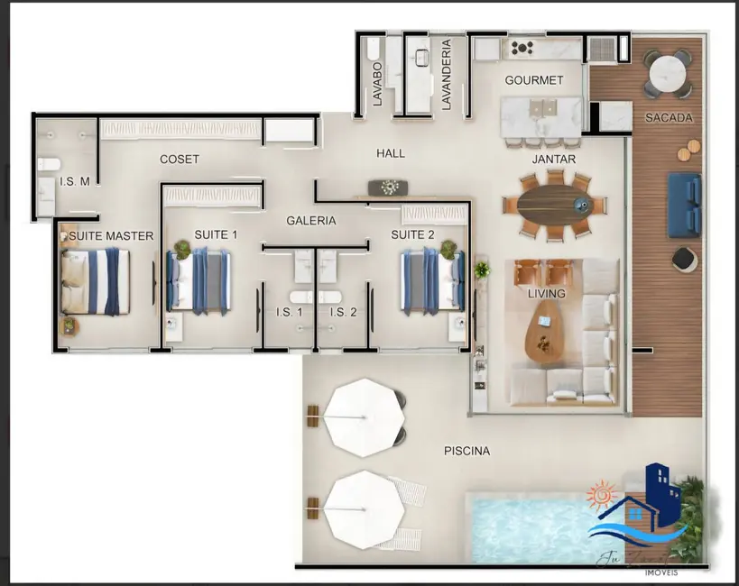 Apartamento com 4 quartos à venda, 193m2 em Centro, Guaratuba - PR - imagem 8 Foto 8 de Apartamento com 4 quartos à venda, 193m2 em Centro, Guaratuba - PR