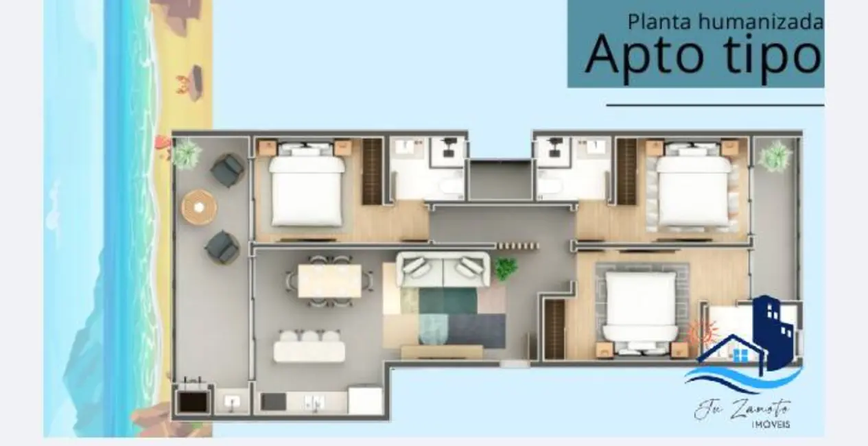 Foto 9 de Apartamento com 3 quartos à venda, 111m2 em Matinhos - PR